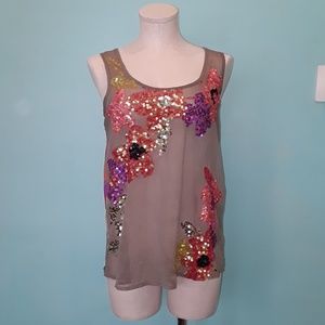 Candies Sequin Sheer Tank Top